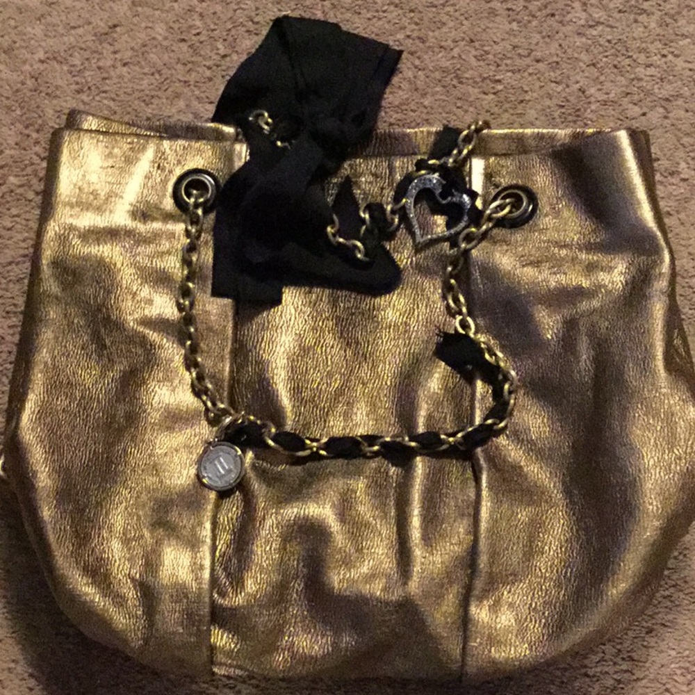 Lanvin Metallic Cloth Purse with Swarovski Heart - Picture 2 of 8